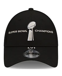 Men's New Era Black Los Angeles Rams Super Bowl Lvi Champions Parade 9FORTY Snapback Adjustable Hat