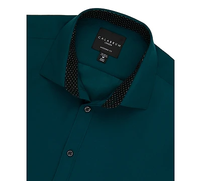 Calabrum Men's Regular Fit Solid Wrinkle Free Performance Dress Shirt