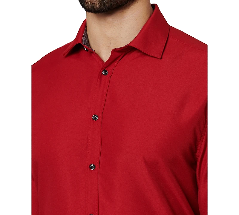 Calabrum Men's Regular Fit Solid Wrinkle Free Performance Dress Shirt