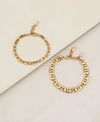 Ettika 18K Gold Plated Simple Flat Chain Bracelet