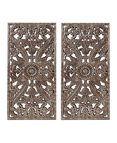 Madison Park Botanical Panel Carved Wall Set, 2 Piece