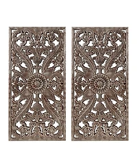 Madison Park Botanical Panel Carved Wall Set, 2 Piece