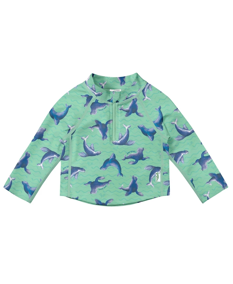 green sprouts Baby Boys Long Sleeve Zip Rash Guard Shirt Upf 50