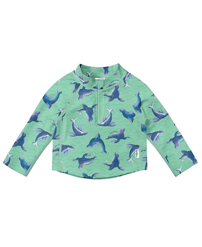green sprouts Baby Boys Long Sleeve Zip Rash Guard Shirt Upf 50