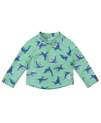 green sprouts Baby Boys Long Sleeve Zip Rash Guard Shirt Upf 50