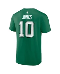 Men's Fanatics Mac Jones Green New England Patriots St. Patrick's Day Icon Player T-shirt