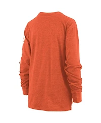 Women's Pressbox Orange Clemson Tigers Plus Two-Hit Canyon Long Sleeve T-shirt