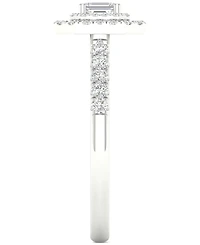 Diamond Emerald-Cut Double Halo Engagement Ring (1/2 ct. t.w.) in 14k White Gold