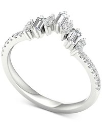 Diamond Baguette & Round Band (1/3 ct. t.w.) in 14k White Gold