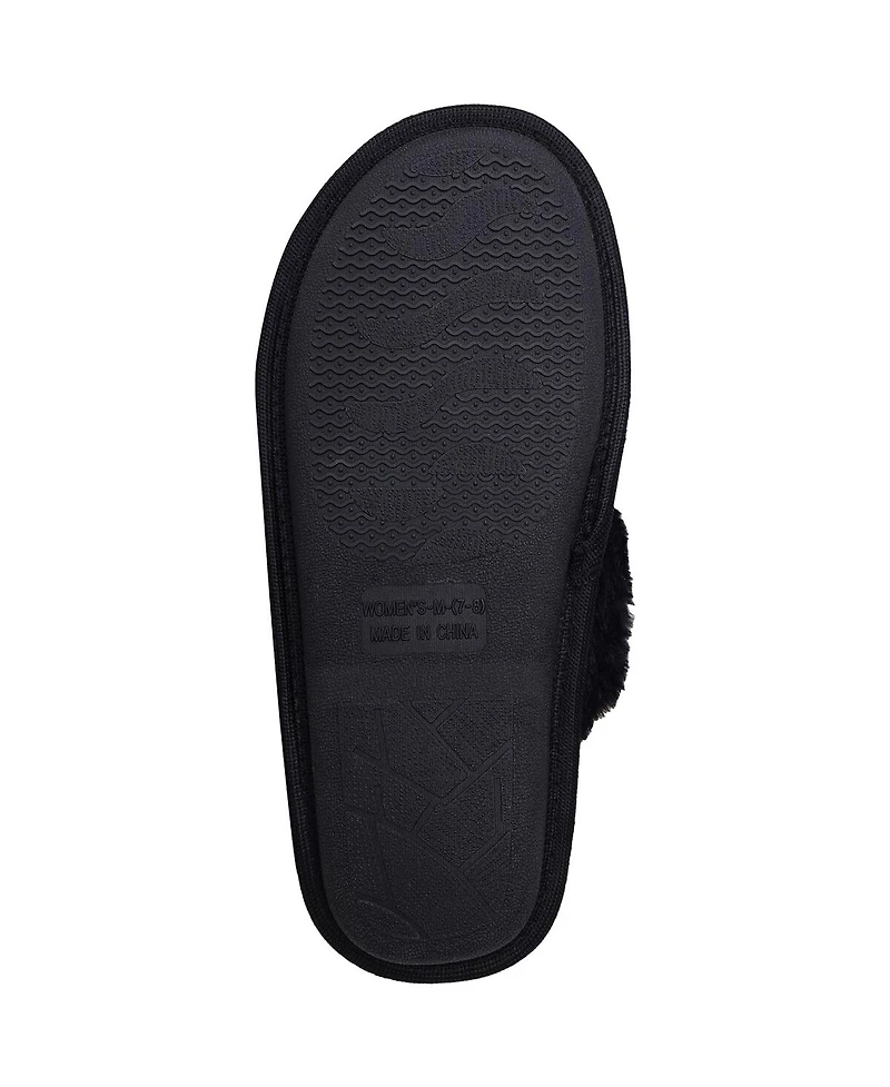 Women's Foco Brooklyn Nets Script Cross Slide Slippers