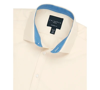 Calabrum Men's Regular Fit Solid Wrinkle Free Performance Dress Shirt