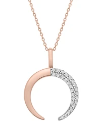Wrapped Diamond Crescent Moon 20" Pendant Necklace (1/10 ct. t.w.) 14k Gold or Rose Gold, Created for Macy's