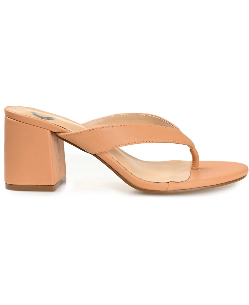 Journee Collection Women's Alika Block Heel Thong Sandals