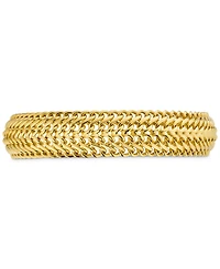 Woven Link Wide Chain Bracelet in 10k Gold