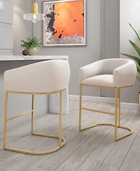 Manhattan Comfort Louvre 36" Leatherette Upholstered Counter Stool