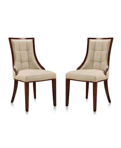 Manhattan Comfort Fifth Avenue 2-Piece Leatherette Upholstered Dining Chair Set