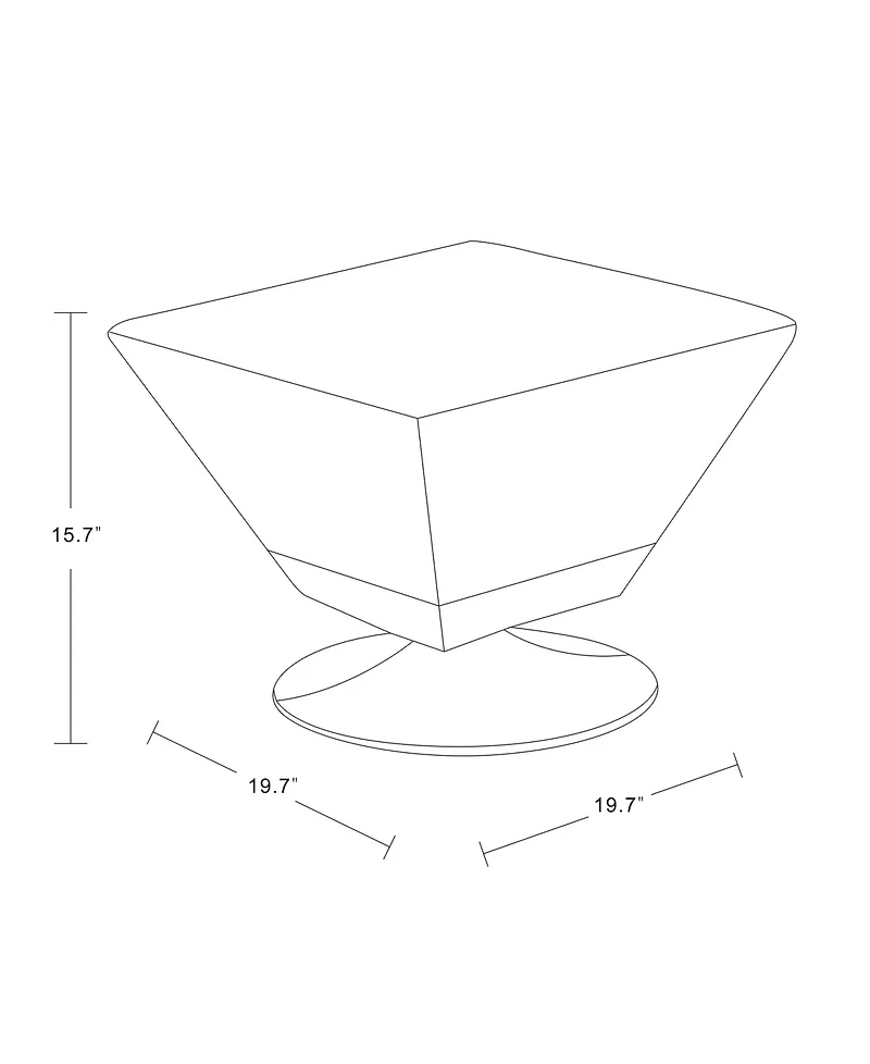 Manhattan Comfort Diamond Leatherette Upholstered Swivel Ottoman