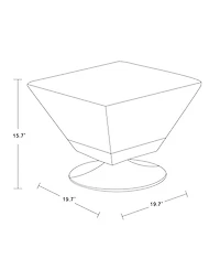 Manhattan Comfort Diamond Leatherette Upholstered Swivel Ottoman