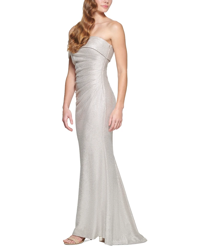 Eliza J Women's One Shoulder Side Tucked Gown