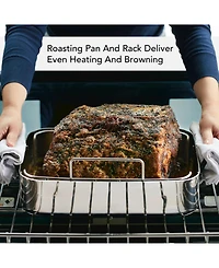 KitchenAid 5-Ply Clad Stainless Steel 15" x 11.5" Roaster with Removable Rack