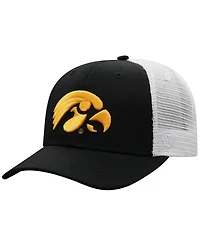 Men's Top of the World Black, White Iowa Hawkeyes Trucker Snapback Hat