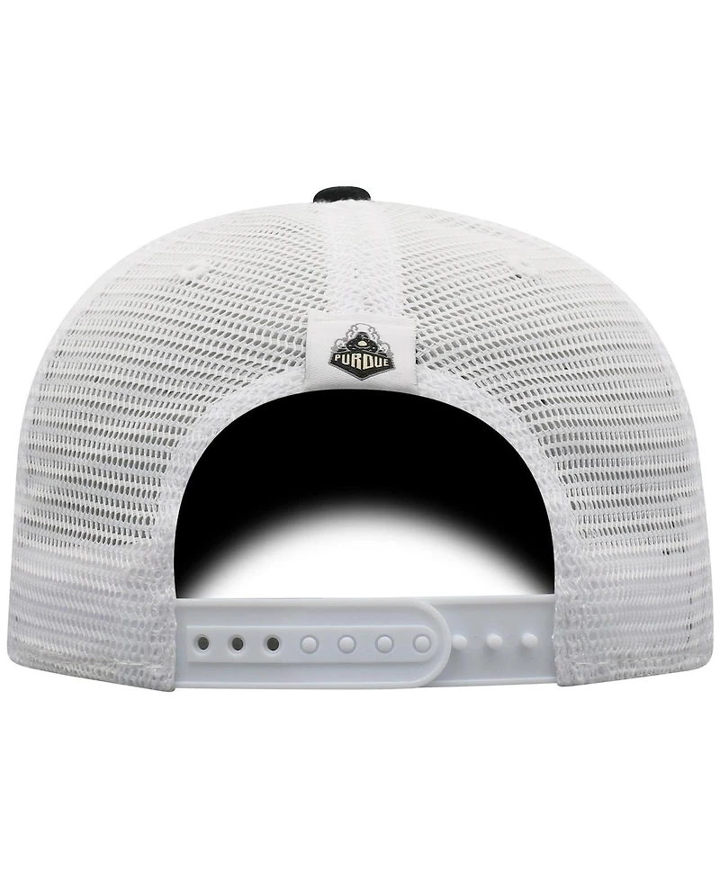 Men's Top of the World Black, White Purdue Boilermakers Trucker Snapback Hat