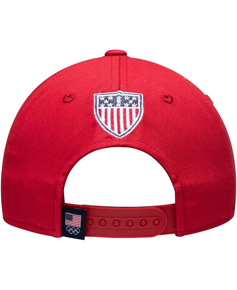 Big Boys Red Team Usa New Logo Solid Structured Adjustable Snapback Hat