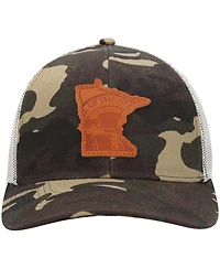 Men's Local Crowns Camo Minnesota Icon Woodland State Patch Trucker Snapback Hat