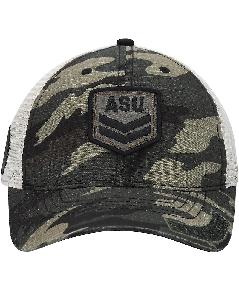 Men's Top of The World Camo, Cream Arizona State Sun Devils Oht Military-Inspired Appreciation Shield Trucker Adjustable Hat