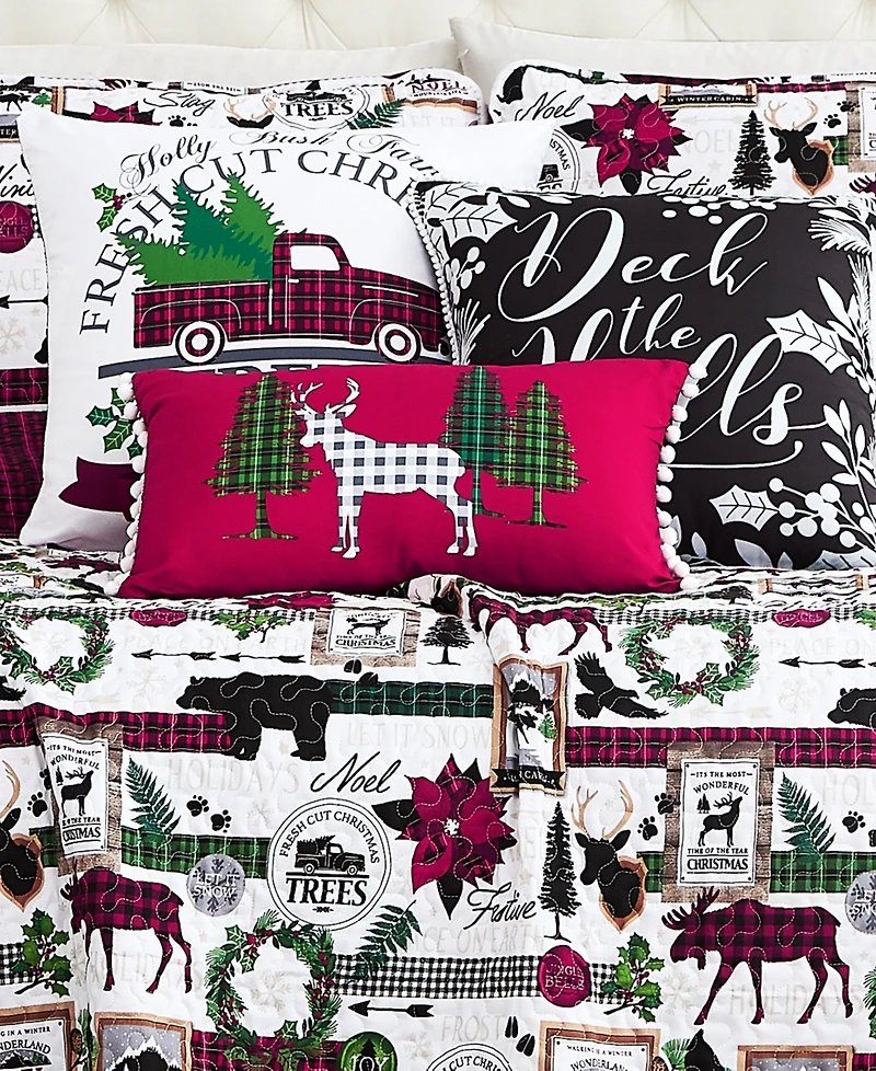 Southshore Fine Linens Merry Town Christmas Oversized Reversible 6-Pc. Quilt Set