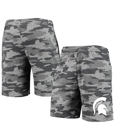 Men's Concepts Sport Charcoal, Gray Michigan State Spartans Camo Backup Terry Jam Lounge Shorts