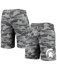 Men's Concepts Sport Charcoal, Gray Michigan State Spartans Camo Backup Terry Jam Lounge Shorts