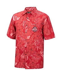 Men's Colosseum Scarlet Ohio State Buckeyes The Dude Camp Button-Up Shirt