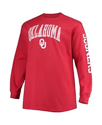 Men's Champion Crimson Oklahoma Sooners Big and Tall 2-Hit Long Sleeve T-shirt