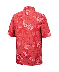 Men's Colosseum Scarlet Ohio State Buckeyes The Dude Camp Button-Up Shirt