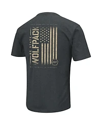 Men's Colosseum Heathered Black Nc State Wolfpack Oht Military-Inspired Appreciation Flag 2.0 T-shirt