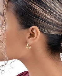 Studded Heart Hoop Earrings