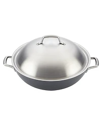 Anolon Accolade Forged Hard-Anodized Nonstick Wok with Lid, 13.5-Inch, Moonstone