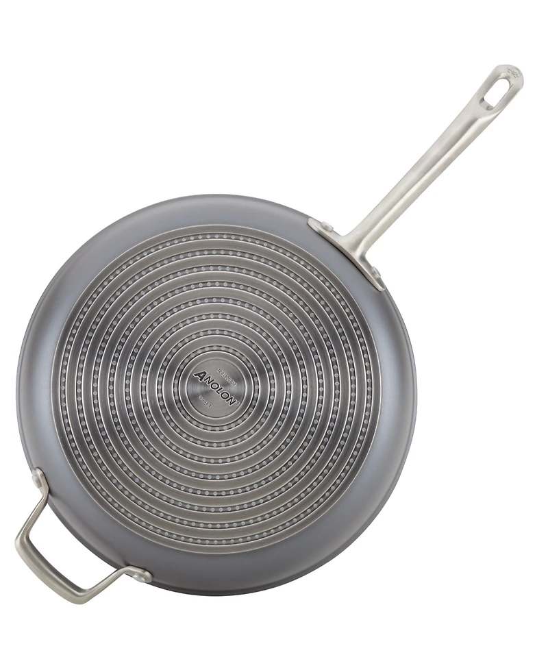 Anolon Accolade Forged Hard-Anodized Nonstick Deep Frying Pan with Lid, 12-Inch, Moonstone