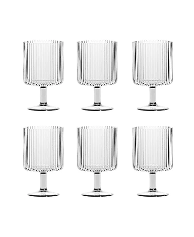 Abode Homewares Mesa Stacking Goblet Premium Acrylic Goblet Glasses, Set of 6