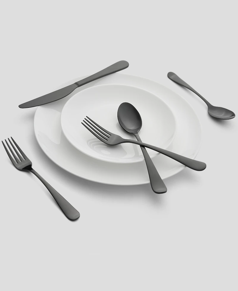 Cambridge Silversmiths Rhiannon Black Satin -Piece Flatware Set