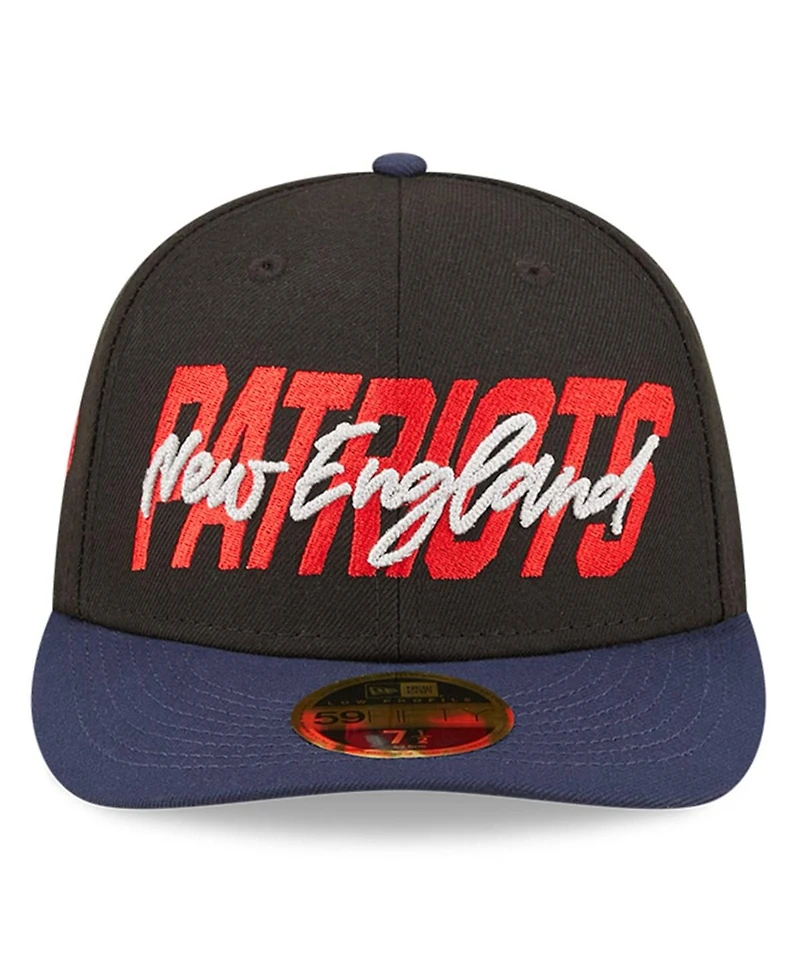 Men's New Era Black, Navy England Patriots 2022 Nfl Draft Low Profile 59FIFTY Fitted Hat