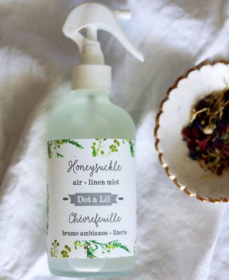 Dot & Lil Honeysuckle Air + Linen Mist, 8 oz.