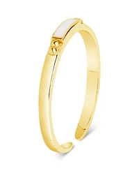 Sterling Forever Sterling Silver Thin Enamel Open Signet Ring