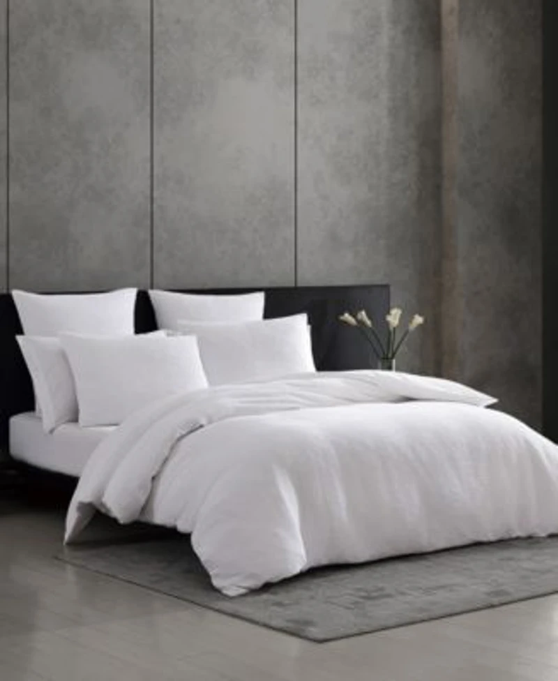 Vera Wang Solid Textured Pleats Duvet Cover Set