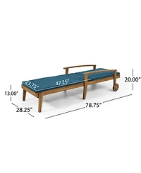 Jason Outdoor Chaise Lounge with Water Resistant Cushion