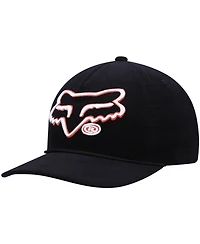 Men's Black Fox Racing Brushed Snapback Hat