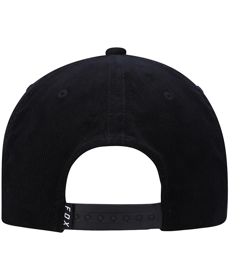 Men's Black Fox Racing Brushed Snapback Hat