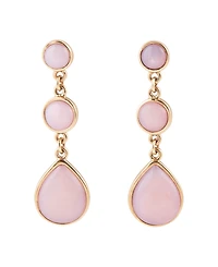 Barse Dreamy Bronze and Genuine Pink Opal Drop Earrings