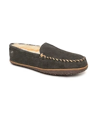 Minnetonka Men's Suede Sheepskin Tobie Slippers